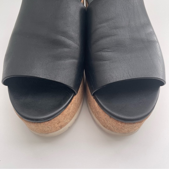 VINCE James B Leather Women’s Platform Cork Slide Black Sandals size 7.5 - Picture 5 of 14